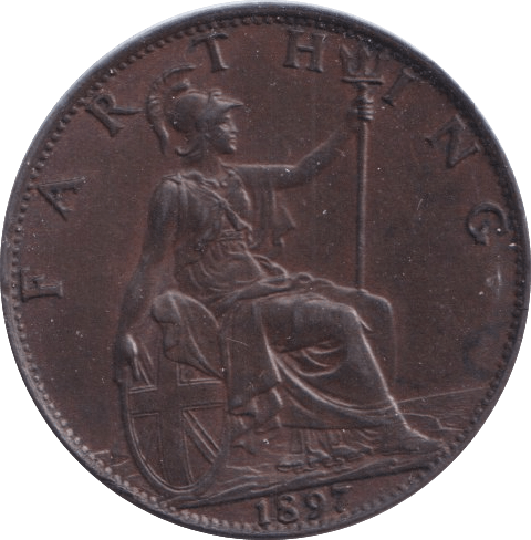 1897 FARTHING ( UNC ) - Farthing - Cambridgeshire Coins