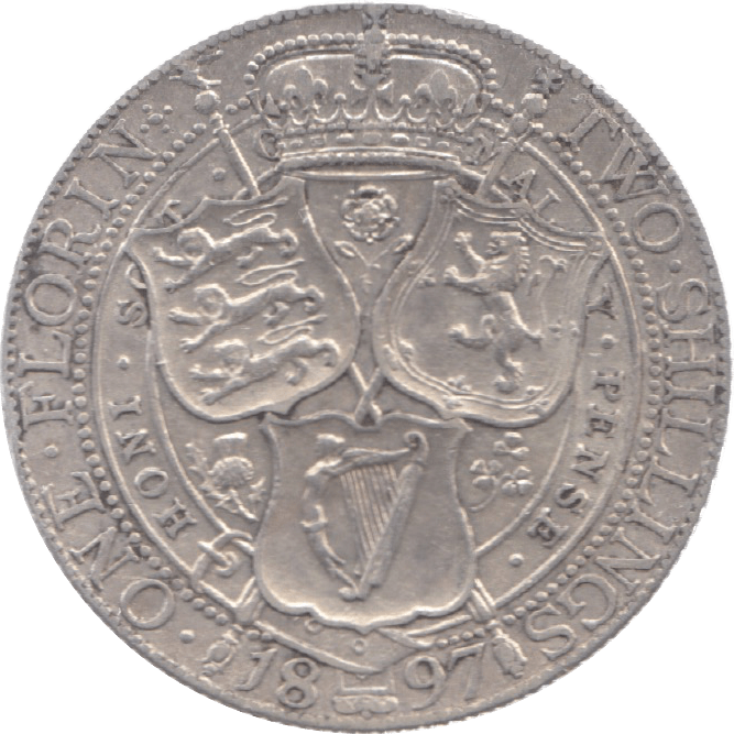 1897 FLORIN ( EF ) 6 - Florin - Cambridgeshire Coins