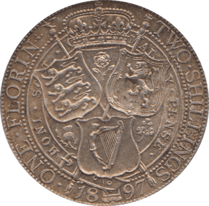 1897 FLORIN ( EF ) - Florin - Cambridgeshire Coins
