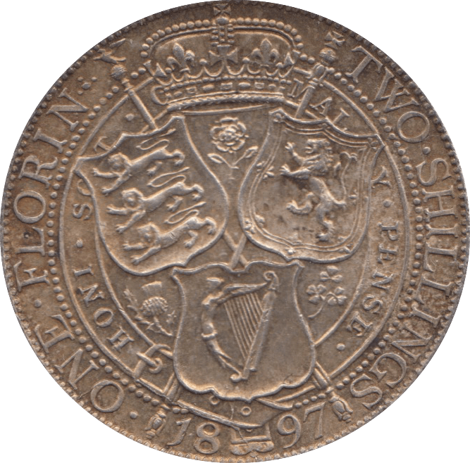 1897 FLORIN ( EF ) - Florin - Cambridgeshire Coins