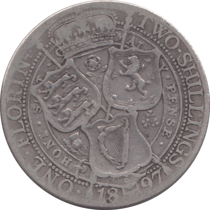 1897 FLORIN ( FINE ) 3 - Florin - Cambridgeshire Coins