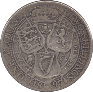 1897 FLORIN ( FINE ) 8 - Florin - Cambridgeshire Coins