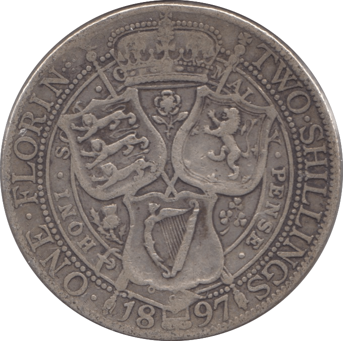 1897 FLORIN ( FINE ) 8 - Florin - Cambridgeshire Coins