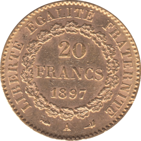 1897 GOLD 20 FRANCS FRANCE - Gold World Coins - Cambridgeshire Coins