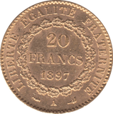 1897 GOLD 20 FRANCS FRANCE - Gold World Coins - Cambridgeshire Coins