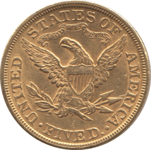1897 GOLD FIVE DOLLARS USA - Gold World Coins - Cambridgeshire Coins