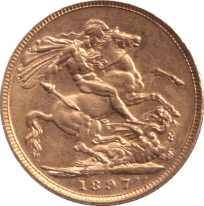 1897 GOLD SOVEREIGN ( AUNC ) - Sovereign - Cambridgeshire Coins