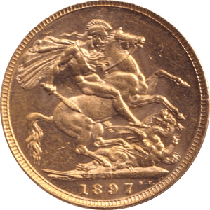 1897 GOLD SOVEREIGN ( AUNC ) - Sovereign - Cambridgeshire Coins