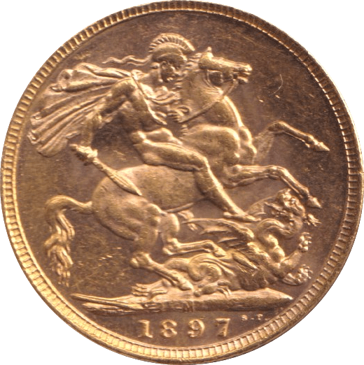 1897 GOLD SOVEREIGN ( AUNC ) - Sovereign - Cambridgeshire Coins