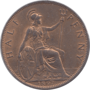 1897 HALFPENNY ( UNC ) 2 - Halfpenny - Cambridgeshire Coins