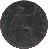 1897 HALFPENNY ( VF ) 3 - Halfpenny - Cambridgeshire Coins