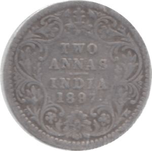 1897 INDIA SILVER 2 ANNAS - SILVER WORLD COINS - Cambridgeshire Coins