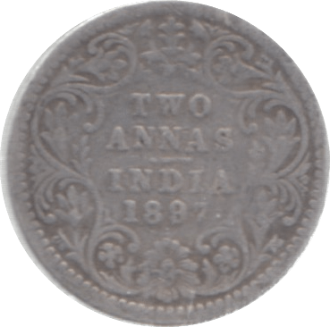 1897 INDIA SILVER 2 ANNAS - SILVER WORLD COINS - Cambridgeshire Coins