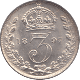 1897 MAUNDY THREEPENCE ( UNC ) - Maundy Coins - Cambridgeshire Coins