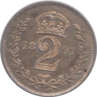 1897 MAUNDY TWO PENCE ( UNC ) - Maundy Coins - Cambridgeshire Coins