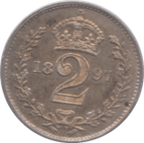 1897 MAUNDY TWO PENCE ( UNC ) - Maundy Coins - Cambridgeshire Coins