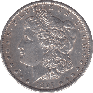 1897 MORGAN DOLLAR USA - SILVER WORLD COINS - Cambridgeshire Coins
