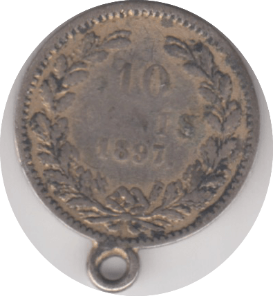 1897 NETHERLANDS 10 CENTS - SILVER WORLD COINS - Cambridgeshire Coins