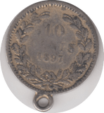1897 NETHERLANDS 10 CENTS - SILVER WORLD COINS - Cambridgeshire Coins