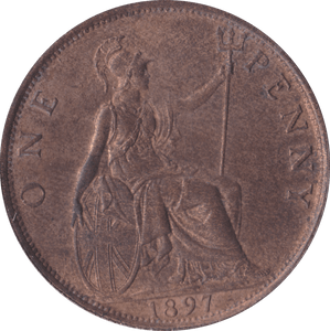 1897 PENNY ( AUNC ) B - Penny - Cambridgeshire Coins