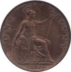 1897 PENNY ( UNC ) 1 - Penny - Cambridgeshire Coins