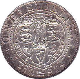1897 SHILLING ( AUNC ) - Shilling - Cambridgeshire Coins
