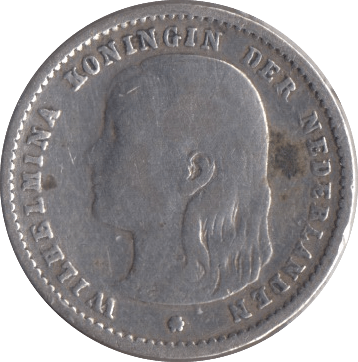 1897 SILVER 10 CENTS NETHERLANDS - SILVER WORLD COINS - Cambridgeshire Coins