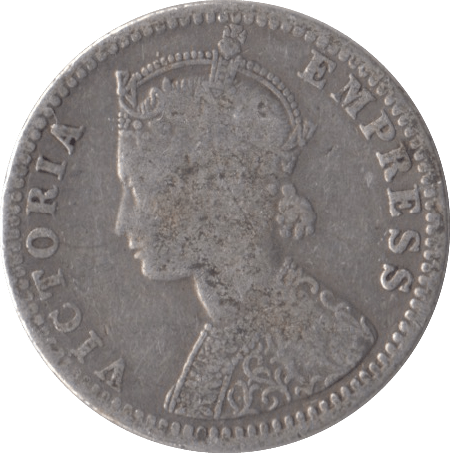 1897 SILVER 1/4 RUPEE INDIA - SILVER WORLD COINS - Cambridgeshire Coins