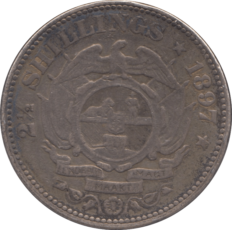 1897 SILVER 2 1/2 SHILLING SOUTH AFRICA - SILVER WORLD COINS - Cambridgeshire Coins