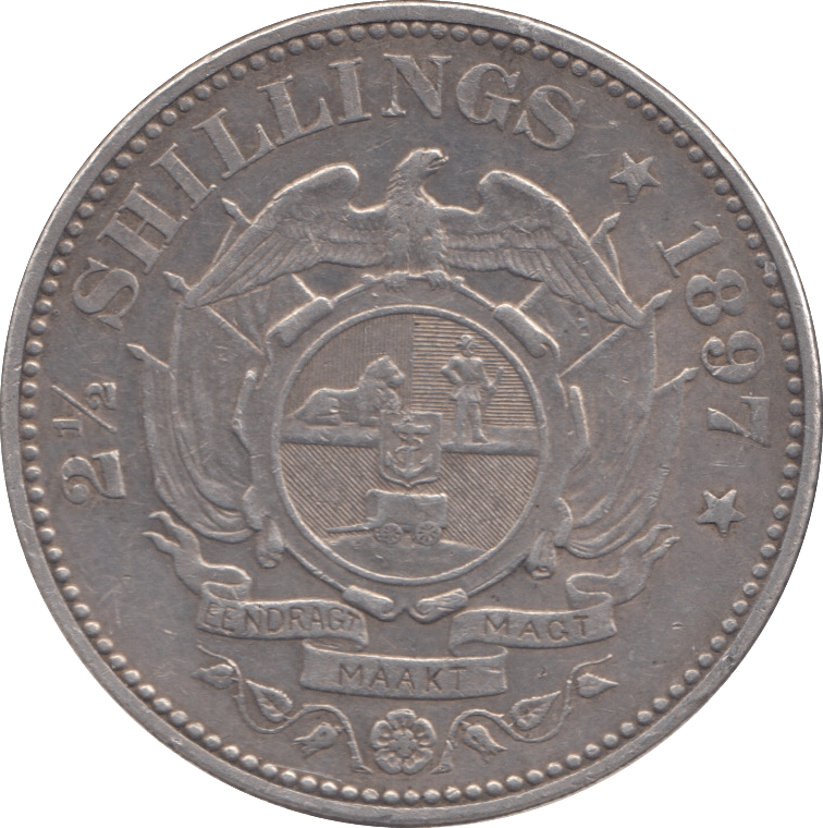 1897 SILVER 2 1/2 SHILLING SOUTH AFRICA - SILVER WORLD COINS - Cambridgeshire Coins