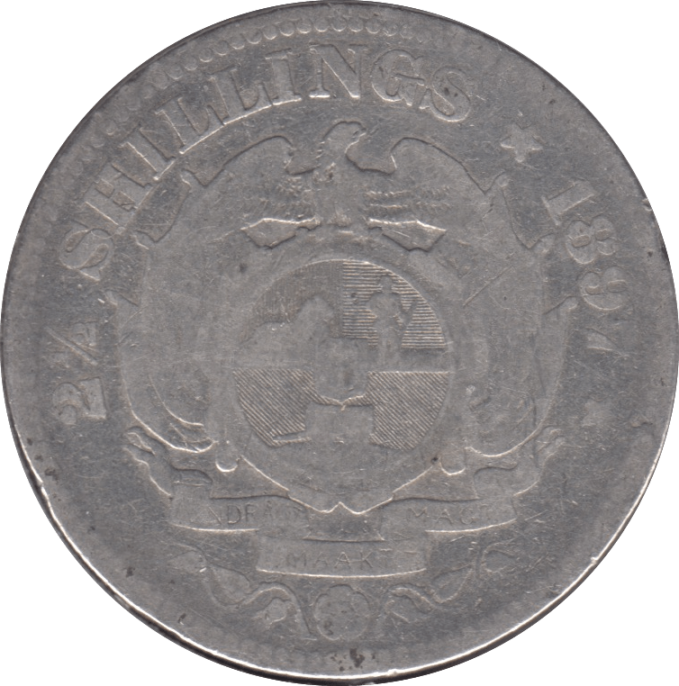 1897 SILVER 2 1/2 SHILLINGS SOUTH AFRICA - SILVER WORLD COINS - Cambridgeshire Coins
