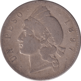 1897 SILVER 25 GRAMOS DOMINICAN REPUBLIC - SILVER WORLD COINS - Cambridgeshire Coins