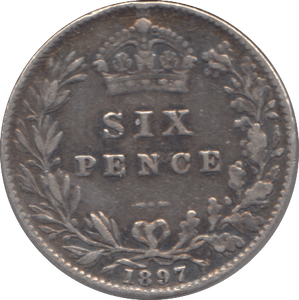 1897 SILVER SIXPENCE ( GVF ) 2 - SIXPENCE - Cambridgeshire Coins