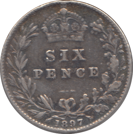 1897 SILVER SIXPENCE ( GVF ) 2 - SIXPENCE - Cambridgeshire Coins