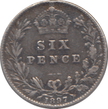 1897 SILVER SIXPENCE ( GVF ) 2 - SIXPENCE - Cambridgeshire Coins