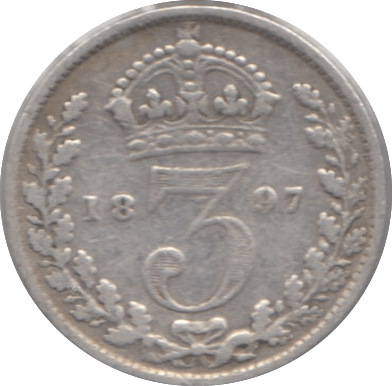 1897 SILVER THREEPENCE ( FINE ) 6 - Threepence - Cambridgeshire Coins
