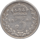 1897 SILVER THREEPENCE ( FINE ) 6 - Threepence - Cambridgeshire Coins