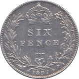 1897 SIXPENCE ( AUNC ) 1 - Sixpence - Cambridgeshire Coins