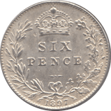 1897 SIXPENCE ( AUNC ) 3 - Sixpence - Cambridgeshire Coins