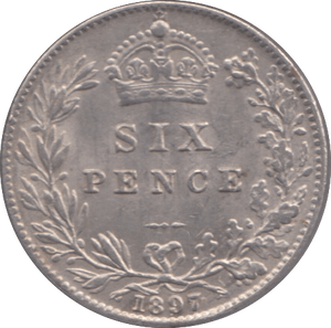 1897 SIXPENCE ( AUNC ) 4 - Sixpence - Cambridgeshire Coins