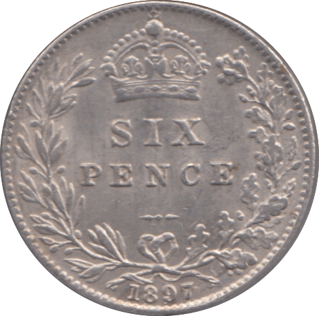 1897 SIXPENCE ( AUNC ) 4 - Sixpence - Cambridgeshire Coins