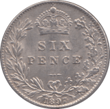 1897 SIXPENCE ( AUNC ) 4 - Sixpence - Cambridgeshire Coins