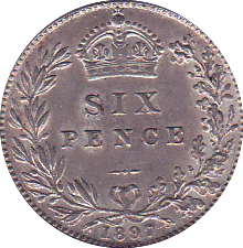 1897 SIXPENCE ( AUNC ) - Sixpence - Cambridgeshire Coins