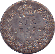 1897 SIXPENCE ( EF ) C - Sixpence - Cambridgeshire Coins