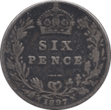 1897 SIXPENCE ( FINE ) - Sixpence - Cambridgeshire Coins