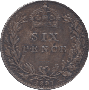 1897 SIXPENCE ( VF ) 8 - SIXPENCE - Cambridgeshire Coins