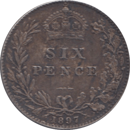 1897 SIXPENCE ( VF ) 8 - SIXPENCE - Cambridgeshire Coins