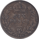 1897 SIXPENCE ( VF ) 8 - SIXPENCE - Cambridgeshire Coins