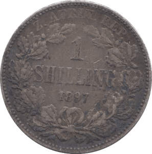 1897 SOUTH AFRICA SILVER ONE SHILLING - SILVER WORLD COINS - Cambridgeshire Coins