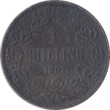 1897 SOUTH AFRICA SILVER ONE SHILLING - SILVER WORLD COINS - Cambridgeshire Coins